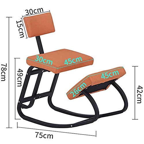 Oficina de sillas de rodillas Silla ergonómica para arrodillarse, con respaldo, mecedora Taburete de madera para arrodillarse Asiento acolchado grueso Mejora tu postura Asiento de equilibrio ortopédi