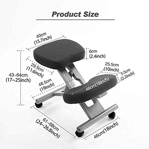 Oficina de sillas de rodillas Silla ergonómica para arrodillarse, taburete de madera ajustable para rodillas, silla de oficina para corrección de la postura con asiento en ángulo, uso para promover u