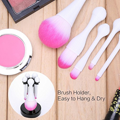 OFKPO Set de 5 Pinceles o Brochas Profesionales para Maquillaje como Ojos,Colorete, Cejas y Polvo ect