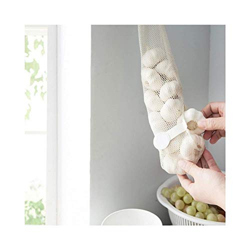 Ogquaton - Bolsa de malla para guardar ajos y cebollas, bolsa de malla transpirable para colgar verduras, 3 unidades