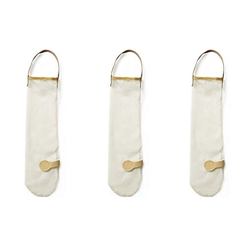 Ogquaton - Bolsa de malla para guardar ajos y cebollas, bolsa de malla transpirable para colgar verduras, 3 unidades