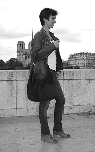 OH MY BAG, Bolso modelo LOVE-en auténtica piel de becerro nubuck-bandolera y en mano-Made in Italy-Para mujer-El must have de este otoño invierno-Burdeos, Bordeaux, Taille Unique