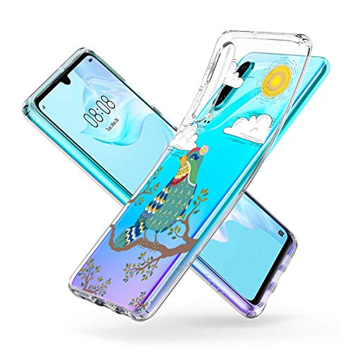 Oihxse Funda Dibujos Animal Lindo Compatible Huawei Y5 Lite 2018 Carcasa Transparente Clear Silicona TPU Gel Suave Case Ultra Slim Anti-Golpes Anti-Arañazos Protection Cover(Pájaro)