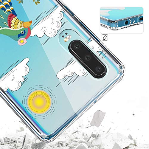 Oihxse Funda Dibujos Animal Lindo Compatible Huawei Y5 Lite 2018 Carcasa Transparente Clear Silicona TPU Gel Suave Case Ultra Slim Anti-Golpes Anti-Arañazos Protection Cover(Pájaro)