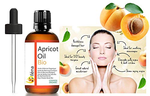 Oïléna Aceite de Nuez Albaricoque Aceite Vegetal Facial, Cabello, Corporal, Hueso de Albaricoque Ecológico Prensado en Frío 100% Aceite Seco Puro Vegan Certificado BIO 50 ml