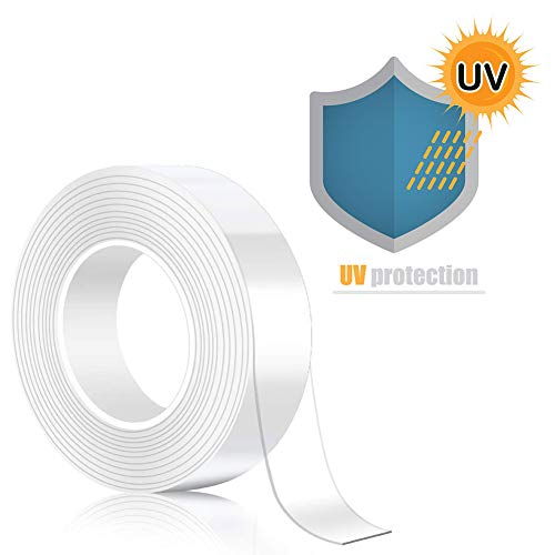 Oladwolf Cinta Doble Cara Extrafuerte, Lavable Nano Tape, 3M Cinta Adhesiva Doble Cara Transparente sin Rastro, Cinta de Doble Cara Resistente a Altas Temperaturas y UV