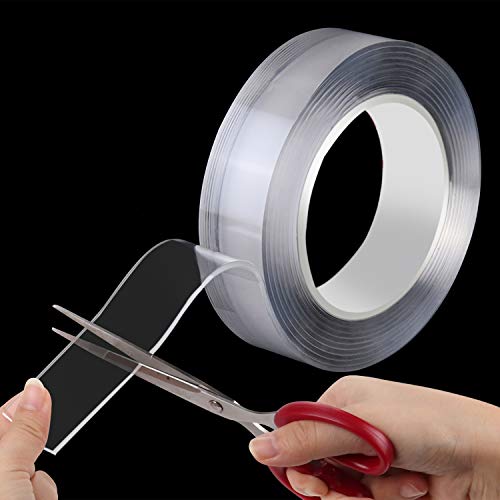 Oladwolf Cinta Doble Cara Extrafuerte, Lavable Nano Tape, 3M Cinta Adhesiva Doble Cara Transparente sin Rastro, Cinta de Doble Cara Resistente a Altas Temperaturas y UV