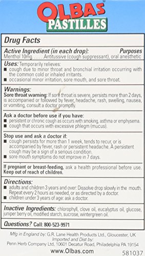 Olbas - Gotas de tos herbarias de la fuerza máxima de las pastillas de Olbas - 27 Pastillas - 27 Gotas