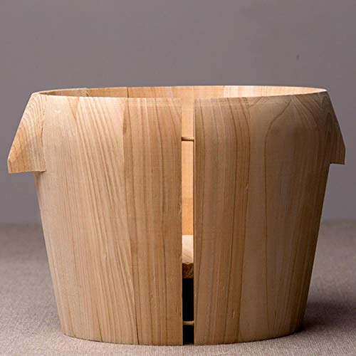 Old Carpenter Sushi Rice Vaporera Asiático Tradicional Hecho a Mano Barril de Madera Adecuado para Hacer Sushi Postre Verduras y Vapor Comida Saludable Diameter 24cm/9.4"