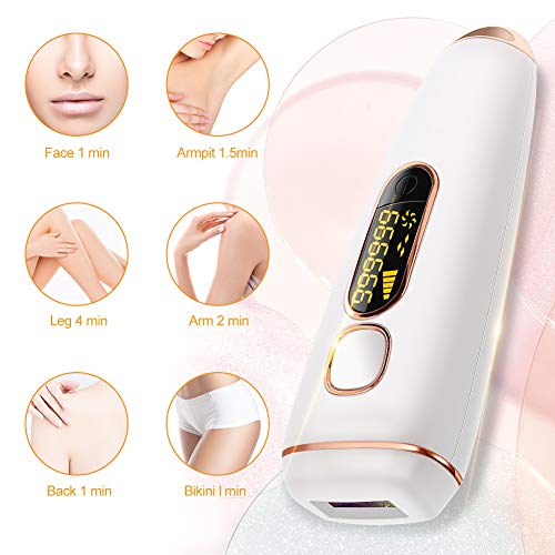 OLEKE Depiladora Luz Pulsada IPL para Mujeres y Hombres Dispositivo de Depilación con 999,999 Flashes Depiladora Indolora Modo Automático/Manual para Cuerpo Cara Axilas