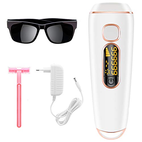 OLEKE Depiladora Luz Pulsada IPL para Mujeres y Hombres Dispositivo de Depilación con 999,999 Flashes Depiladora Indolora Modo Automático/Manual para Cuerpo Cara Axilas