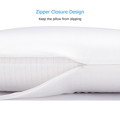 OLESILK - Funda de almohada de seda de morera 100% con cremallera oculta para el pelo y la piel, ambos lados 16 mm caja de regalo Charmeuse 1 unidad, seda sintética, Blanco, 50 x 70 cm