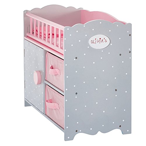 Olivia's Little World- Habitación de bebé para muñeca, Color Rosa/Gris (Teamson TD-12390A)
