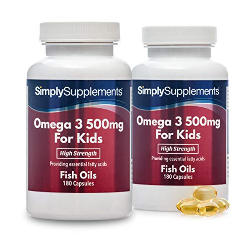 Omega 3 500mg para niños - ¡Bote para 1 año! - 360 comprimidos - Con DHA y EPA - SimplySupplements