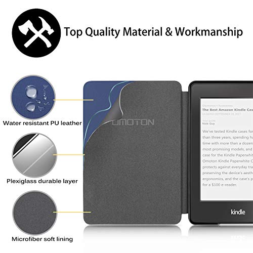 OMOTON Funda Kindle Paperwhite Carcasa Kindle Paperwhite 2018 Funda, PU, Sueño Automático, Cierre Magnético, Color Azul, Solo para Nuevo Kindle Paperwhite 2018(10ª GENERACION)