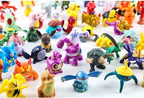 OMZGXGOD Pokemon Figuras ,Mini Figuras de plástico tamaño pequeño Regalo,La Figura de Pokémon Incluye a Pikachu, Charmander, Squirtle, niños(72Piezas) (72)