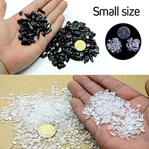 OMZGXGOD Rocas de Cristal trituradas Naturales Piedras de Forma Irregular, Grava pecera Cristal de Roca Piedras, Piedras Decorativas, para acuarios/terrarios/jardín/Maceta/cristalería decoración