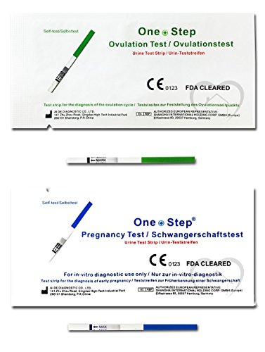 One Step - 15 Pruebas de Ovulación 20 mIU/ml y 5 Tests de Embarazo 10mIU/ml Formato 3,5 mm.