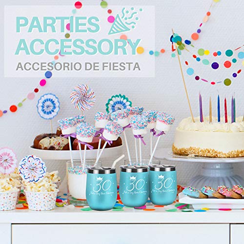 Onebttl 30 Cumpleaños Regalo para Mujeres - Ideas de Regalo Original 30 Años Cumpleaños para Ella con Tarjeta de Texto, Caja de Regalo - Copa de Vino (30 No es un día Fabuloso) - 350ml