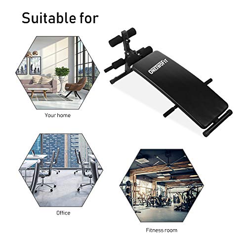 OneTwoFit Banco en forma de Arco para Abdominales Banco Inclinado Tablero inclinado Equipo de Entrenamiento Ajustable para Tonificación y Entrenamiento de fuerza OT085