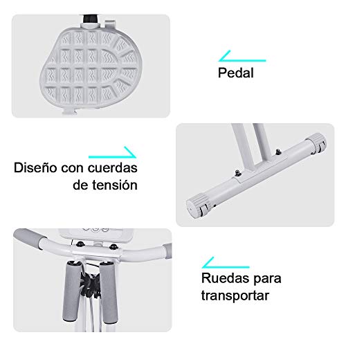 ONETWOFIT Bicicleta estática Plegable, Bicicleta estática Vertical magnética Plegable con Bandas de Resistencia para el Brazo, Bicicleta estacionaria con Monitor LCD, Capacidad de 260 lbs, OT202