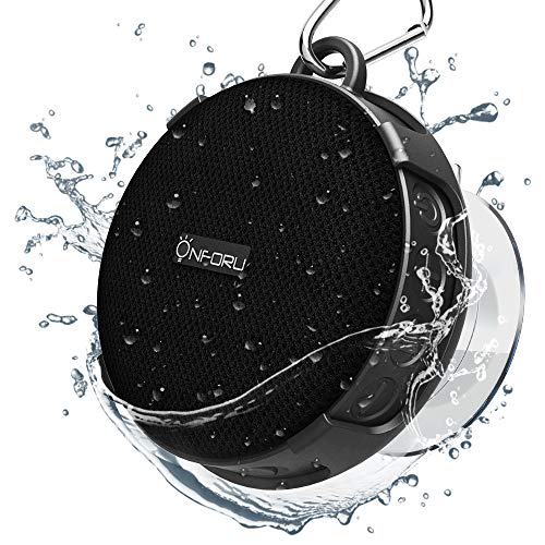 Onforu Altavoz Portátil Bluetooth Ducha, Speaker Inalámbrico con Sonido Estéreo, Bluetooth 5.0 y 10 Horas de Reproducción IPX7 Impemeable, Mini Altavoz para Deporte Piscina Playa Baño Hogar