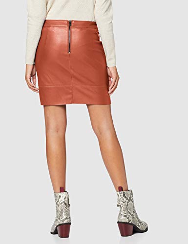 Only ONLBASE Faux Leather Skirt OTW Noos Falda, Marrón (Ginger Bread Ginger Bread), X-Small para Mujer