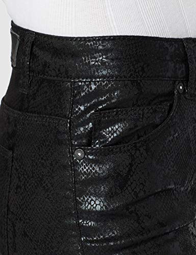 Only Onlcarmen Reg Ankle Snake Dnm Jeans Bj Vaqueros, Black, 26W / 30L para Mujer