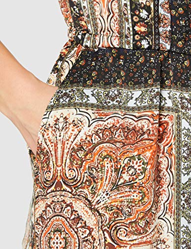 Only ONLCECILIA S/S Cropped Jumpsuit WVN Mono Largo, Salsa Caliente/AOP: saqueo espice, 40 Mujer