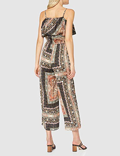 Only ONLCECILIA S/S Cropped Jumpsuit WVN Mono Largo, Salsa Caliente/AOP: saqueo espice, 40 Mujer