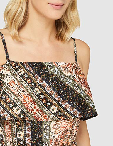 Only ONLCECILIA S/S Cropped Jumpsuit WVN Mono Largo, Salsa Caliente/AOP: saqueo espice, 40 Mujer