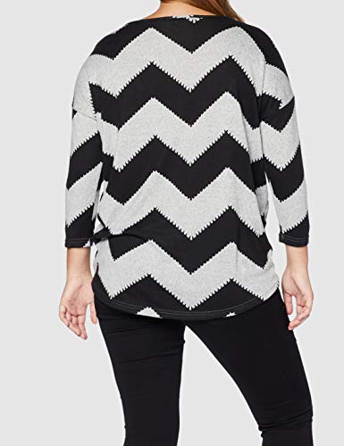 Only onlELCOS 4/5 AOP Top JRS Noos Camisa Manga Larga, Multicolor (Light Grey Melange AOP:w. Black Zigzag), 38 (Talla del Fabricante: Medium) para Mujer