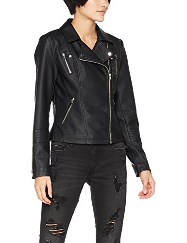 Only Onlgemma Faux Leather Biker Otw Noos Chaqueta, Negro (Black Black), Medium (Talla del Fabricante: 38) para Mujer