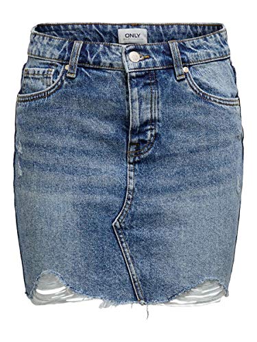 Only onlSKY REG DNM Skirt BB PIM992 Noos Falda, Mezclilla De Color Azul Claro, Talla del Fabricante: 34 para Mujer