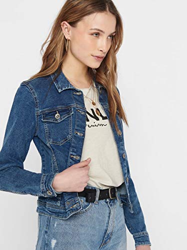 Only Onltia Dnm Jacket BB MB Bex02 Noos Chaqueta vaquera, Azul (Medium Blue Denim Medium Blue Denim), 40 (Talla del fabricante: 38) para Mujer