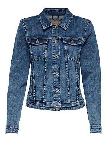 Only Onltia Dnm Jacket BB MB Bex02 Noos Chaqueta vaquera, Azul (Medium Blue Denim Medium Blue Denim), 40 (Talla del fabricante: 38) para Mujer