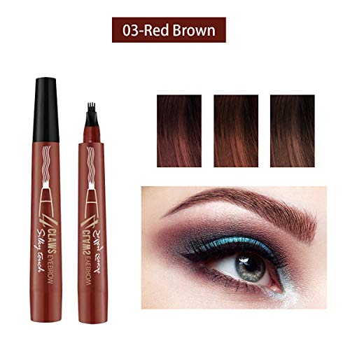 Onlyoily Lápiz de Tatuaje para Cejas, 4 puntas finas micro-escultura & larga duración impermeable líquido pluma de la ceja (03)