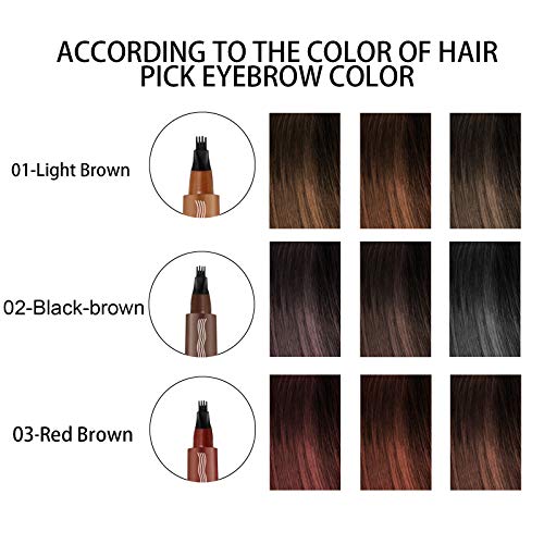 Onlyoily Lápiz de Tatuaje para Cejas, 4 puntas finas micro-escultura & larga duración impermeable líquido pluma de la ceja (03)