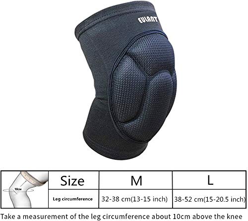 ONT Protección para la Rodilla Anti-colisión Engrosamiento Rodilleras Transpirables Alta Elasticidad Espesa Esponja Rodillera (1 par) al Voleibol Portero Fútbol Arrodillado Baile Hip Hop Negro