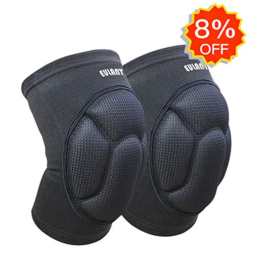 ONT Protección para la Rodilla Anti-colisión Engrosamiento Rodilleras Transpirables Alta Elasticidad Espesa Esponja Rodillera (1 par) al Voleibol Portero Fútbol Arrodillado Baile Hip Hop Negro