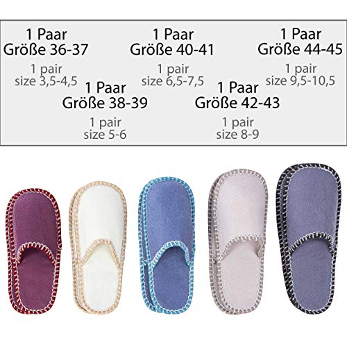 ONVAYA Zapatillas de invitados | conjunto de 5 | Zapatilla de fieltro | Gris grey