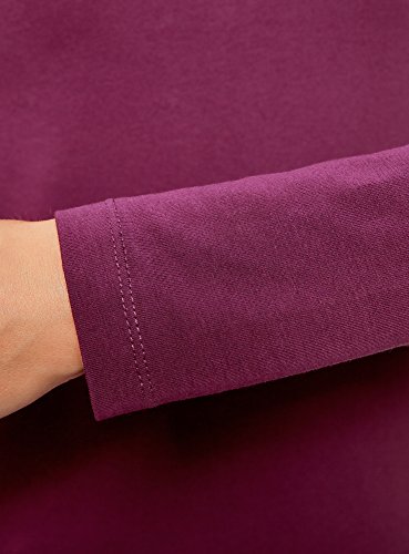 oodji Collection Mujer Camiseta de Manga Larga, Morado, ES 40 / M