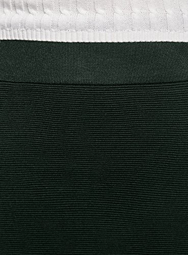 oodji Collection Mujer Falda de Punto Básica Texturizada, Verde, ES 38 / S