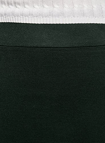 oodji Collection Mujer Falda de Punto Básica Texturizada, Verde, ES 38 / S