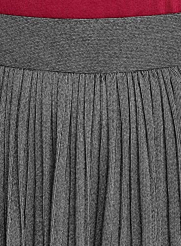 oodji Collection Mujer Falda Midi Plisada con Lúrex, Plateado, ES 44 / XL