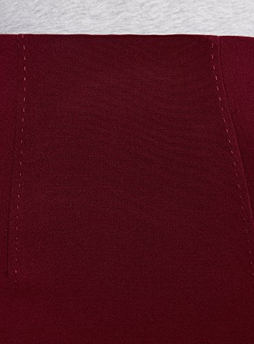 oodji Collection Mujer Falda Recta de Tiro Alto, Rojo, ES 42 / L