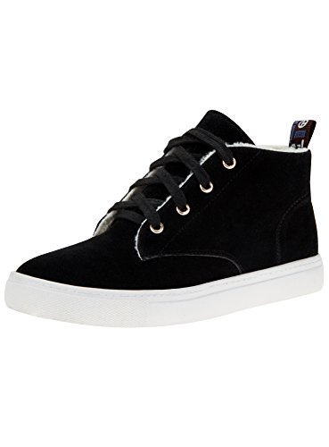 oodji Ultra Mujer Botas Cálidas de Ante Sintético, Negro, 36 EU / 3.5 UK