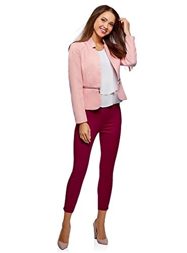oodji Ultra Mujer Chaqueta Transformable con Parte Inferior Desmontable, Rosa, ES 40 / M