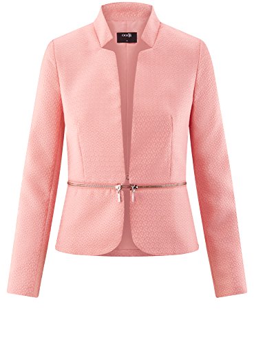 oodji Ultra Mujer Chaqueta Transformable con Parte Inferior Desmontable, Rosa, ES 40 / M