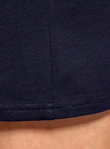 oodji Ultra Mujer Falda Básica de Punto, Azul, ES 34 / XXS